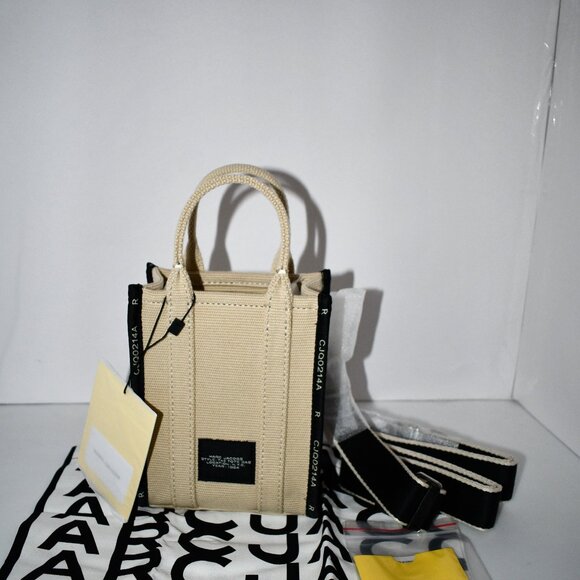 Marc Jacobs The Jacquard Crossbody MINI Tote Bag in Warm Sand NWT - Picture 3 of 5
